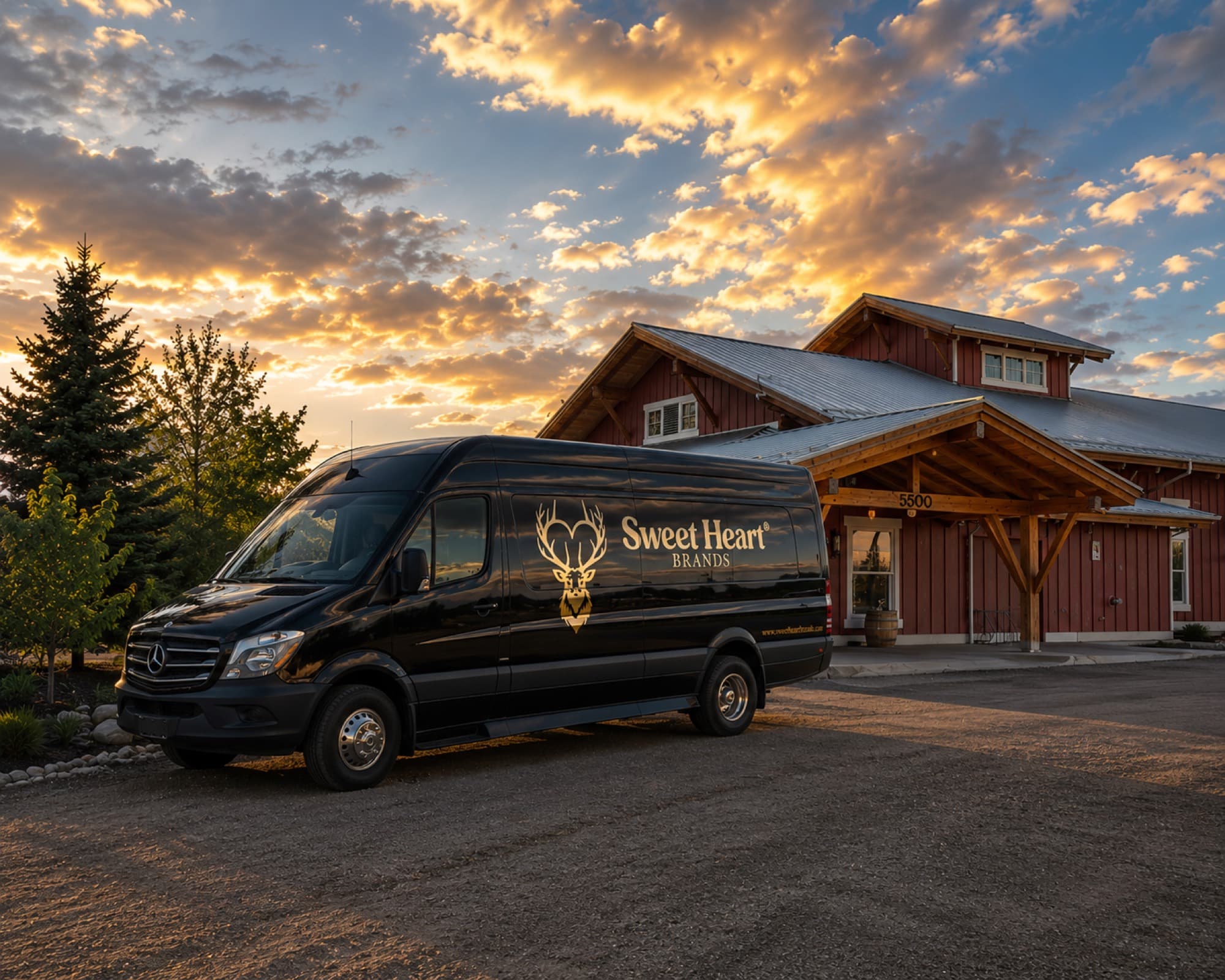 Wine Force One — the touring coach at golden hour