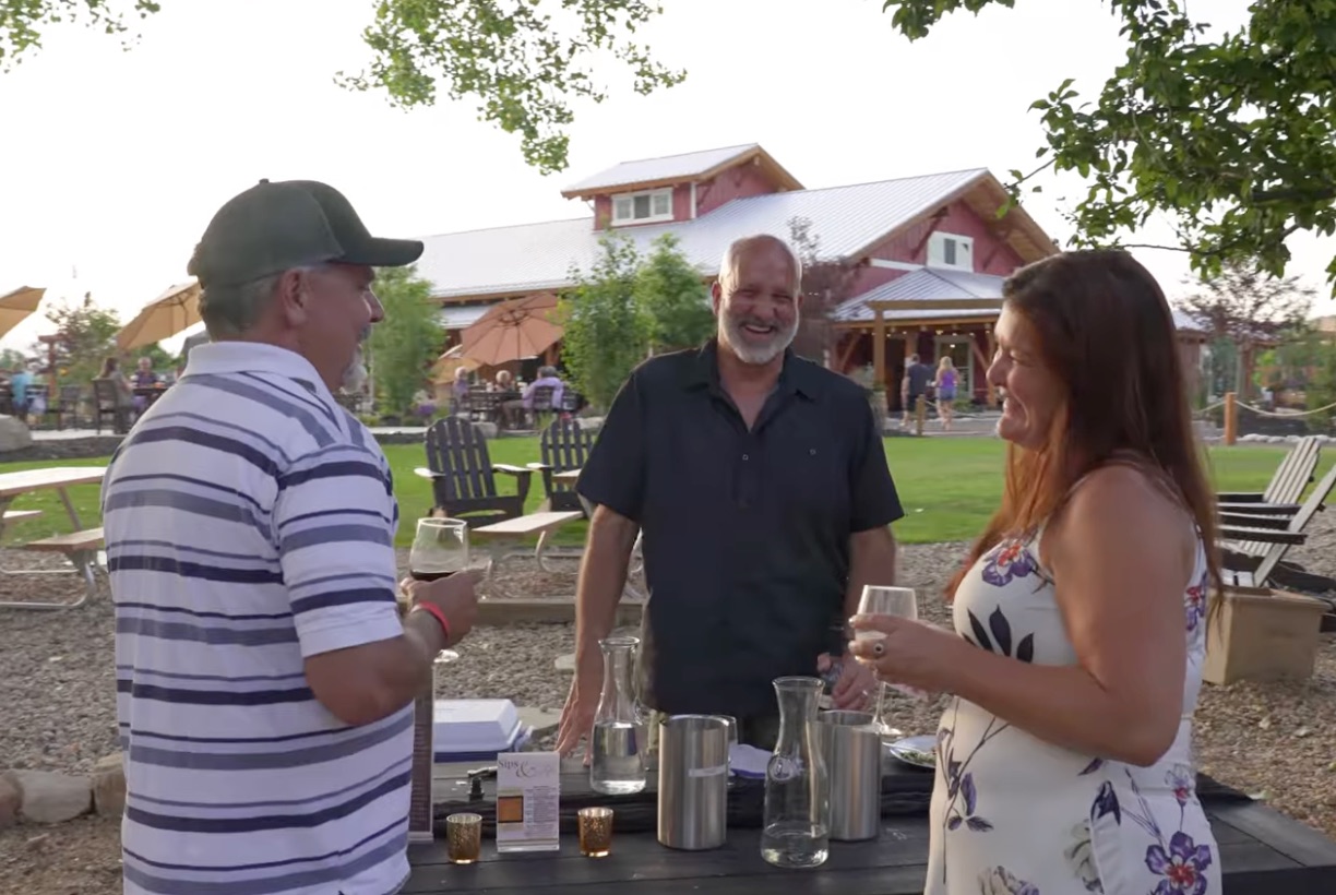 Connecting with Wine Club members at a wine pickup party